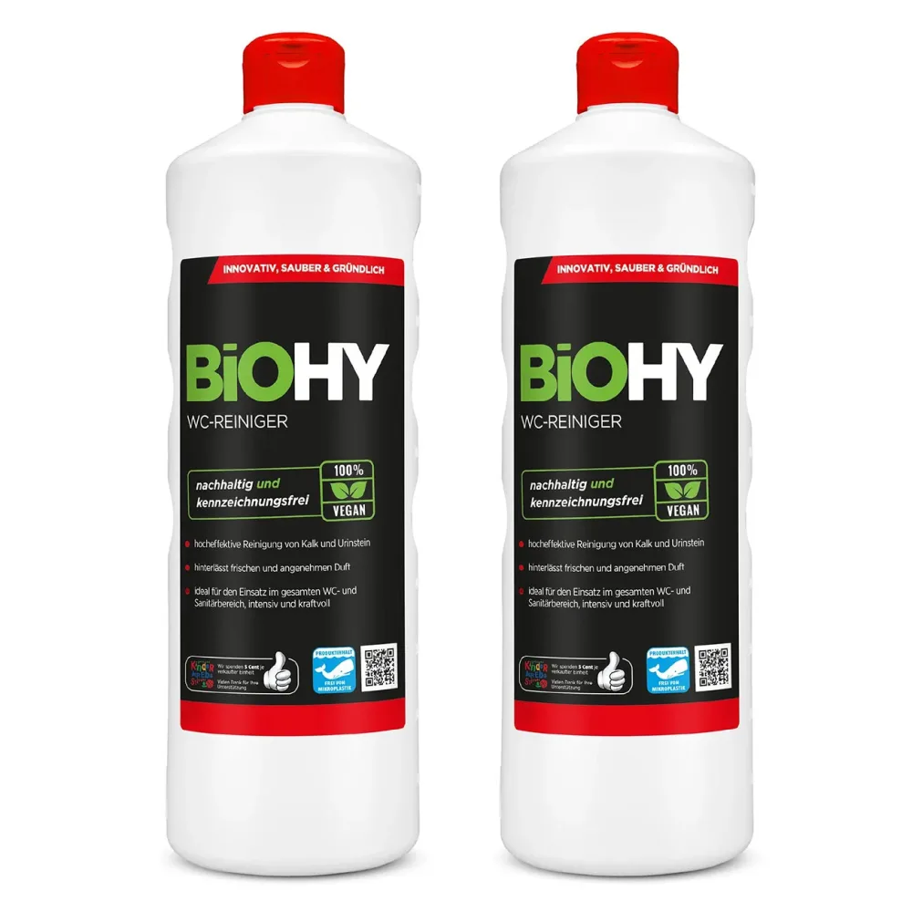 2er-Set WC-Reinigungsgel-Konzentrat, 100% vegan, pH 2,3, 1 Liter