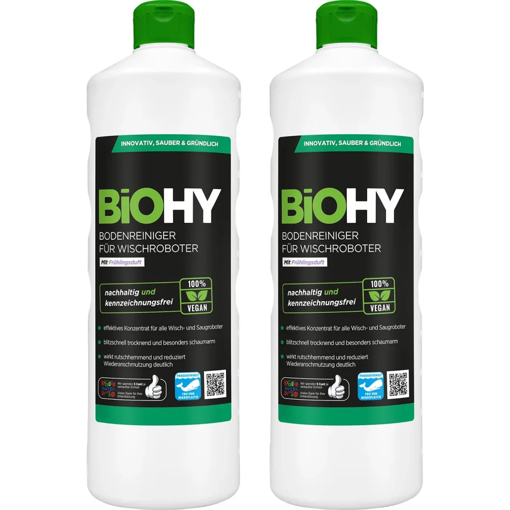 2er-Set Bodenreiniger-Konzentrat für Wischroboter, Frühlingsduft, vegan, 1 L