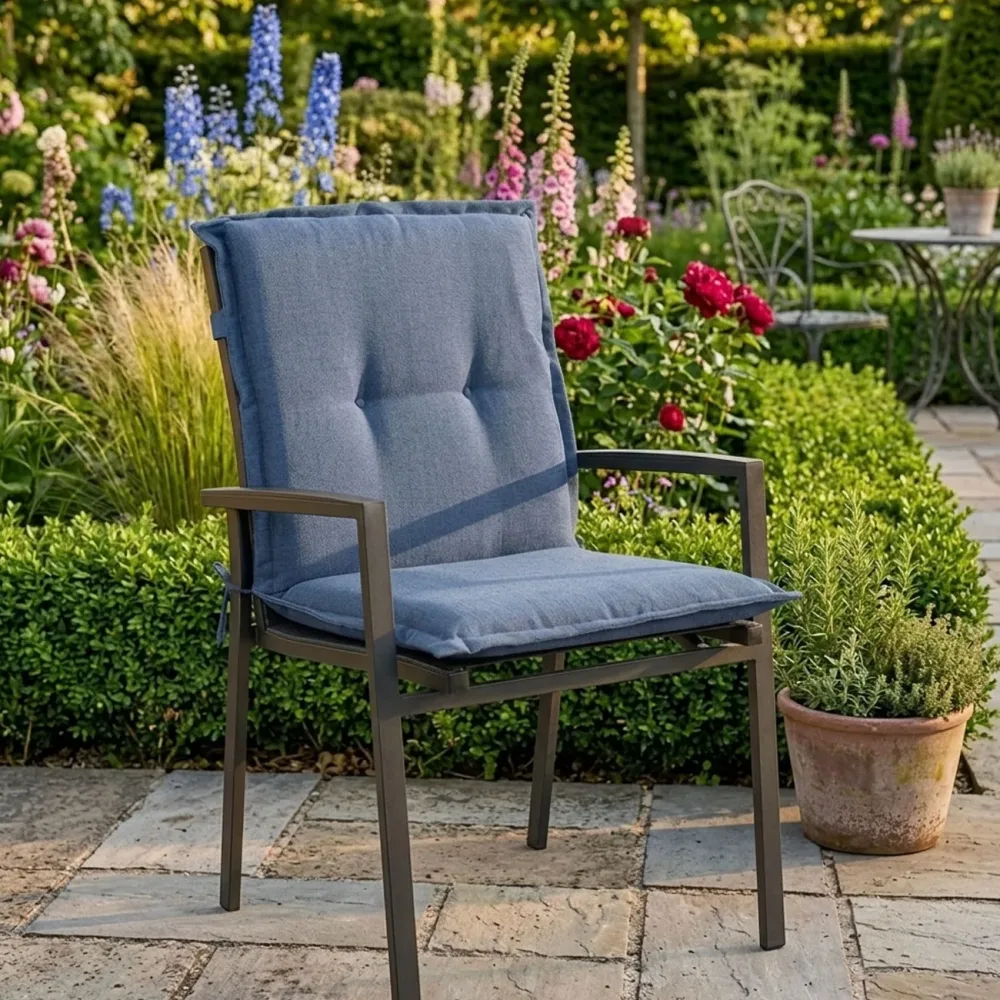 Niederlehner Gartenstuhlkissen, kobalt, 105 x 50 cm