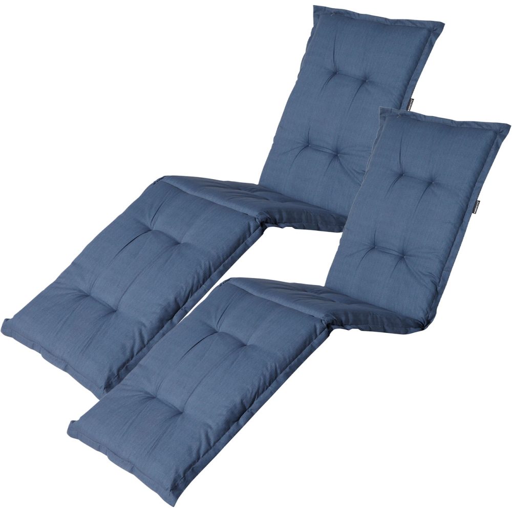 2er-Set Liegen-Auflage, weiche und komfortable Polsterauflage, kobalt, 200 x 65 cm