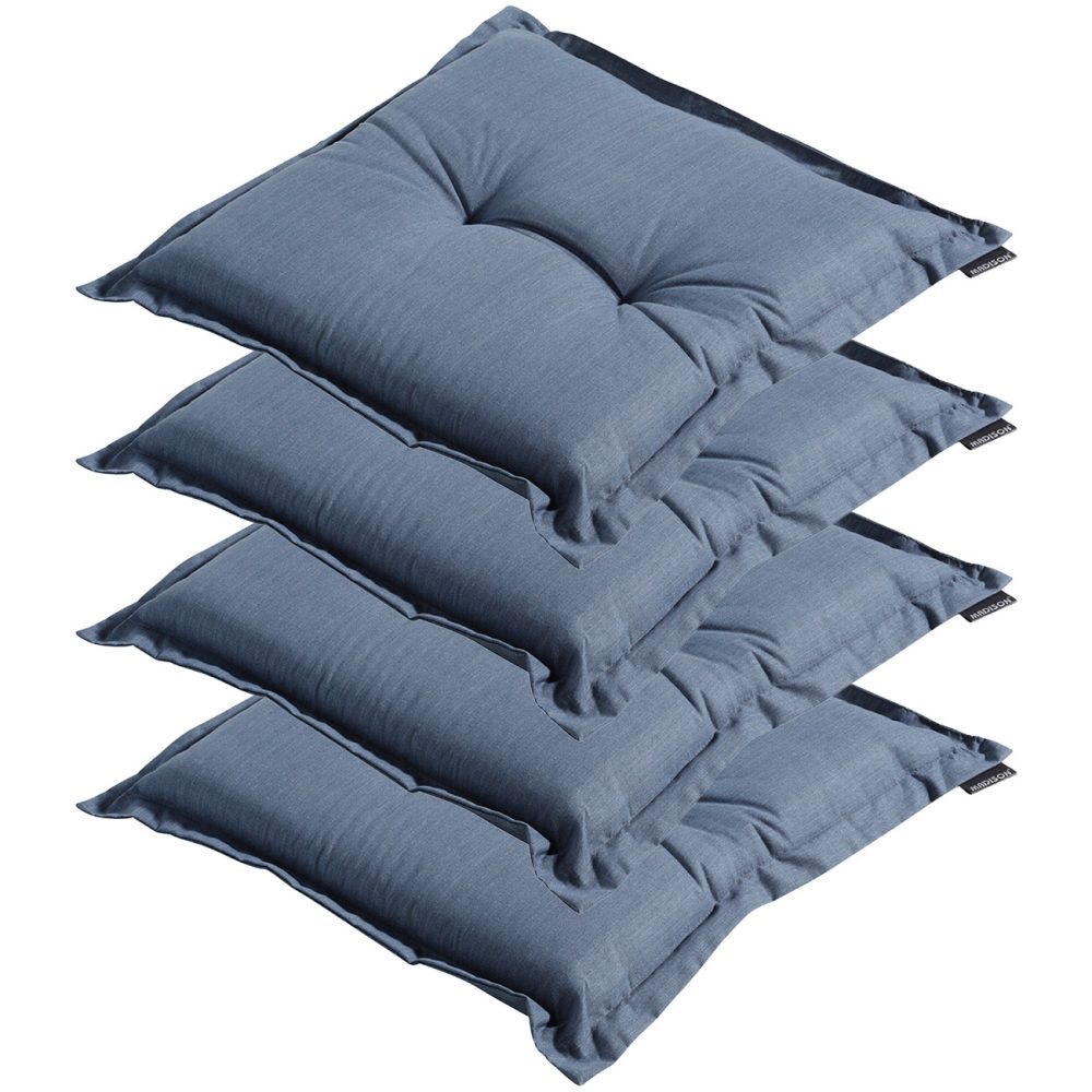 4er-Set Garten Sitzkissen, kobalt, 50x50 cm
