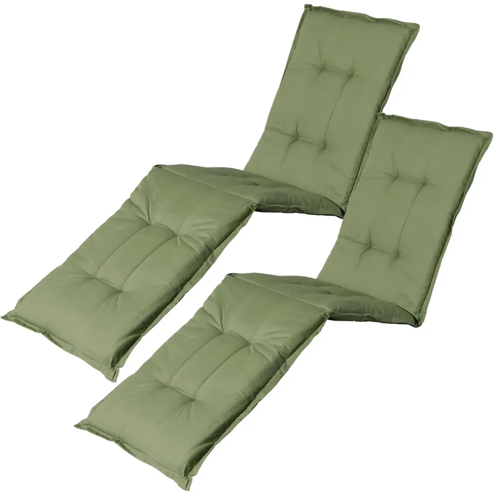 2er-Set Liegen-Auflage, weiche und komfortable Polsterauflage, grün, 200 x 65 cm