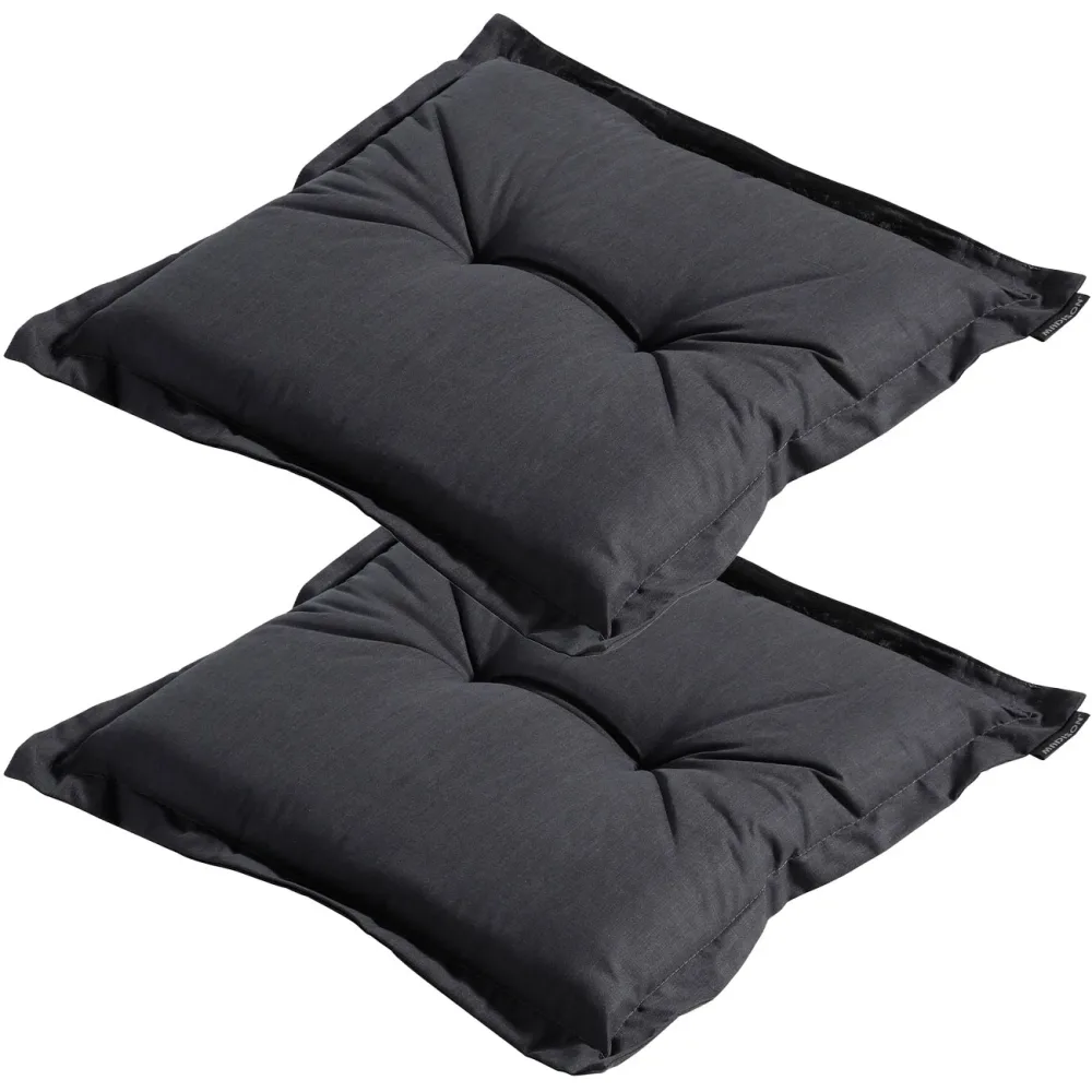 2er-Set Garten Sitzkissen, schwarz, 50x50 cm