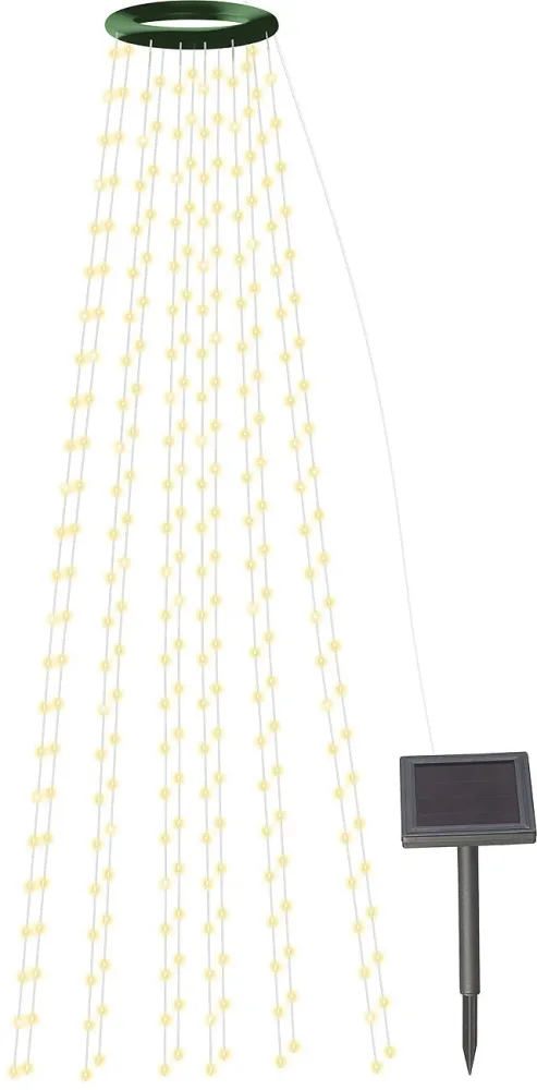 Solar-Tannenbaum-Überwurf-Lichterkette, 12 Girlanden, 300 LEDs, IP44