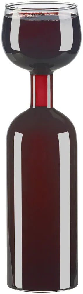2in1-Weinflasche und XXL-Glas aus Echtglas, 750 ml