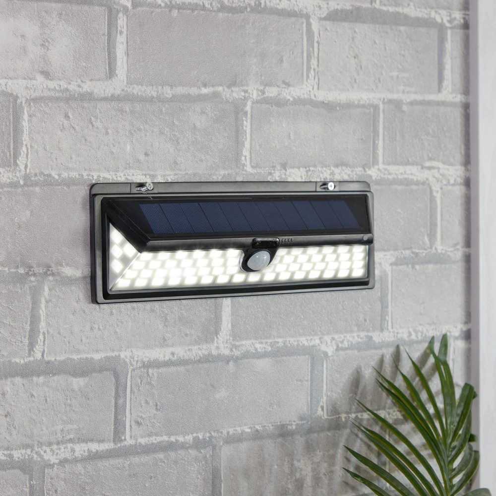 2er-Set Wandleuchte, mit Solarpanel, mit Bewegungs-Sensor, 800 Lumen, 13,2 Watt