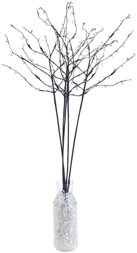 5 Deko-Zweige, je 36 Kunststoff-Knospen & 6 LEDs, batteriebetr., Timer