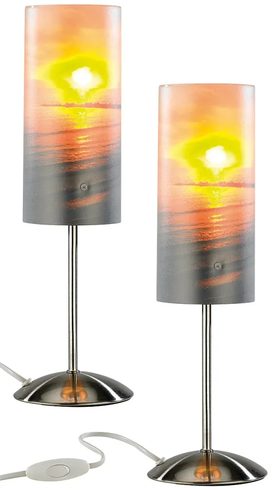 Individuelle Tischlampe bedruckbar mit Ihrem Lieblingsfoto, 2er Set