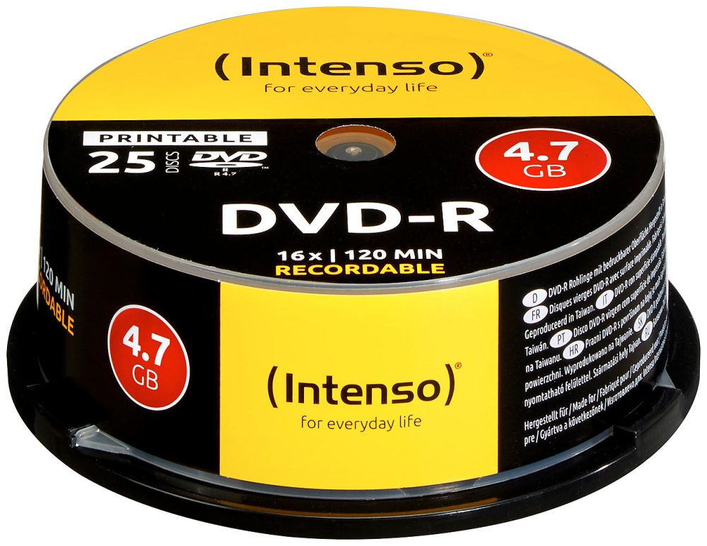INTENSO DVD-R Cake Box 4.7 GB 4801154 16x Printable 25 Pcs