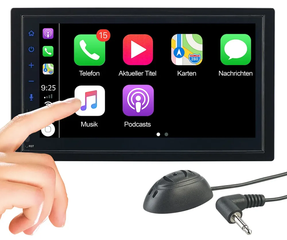 2-DIN-Autoradio mit Freisprechfunktion, Apple CarPlay, 17,1-cm-Display