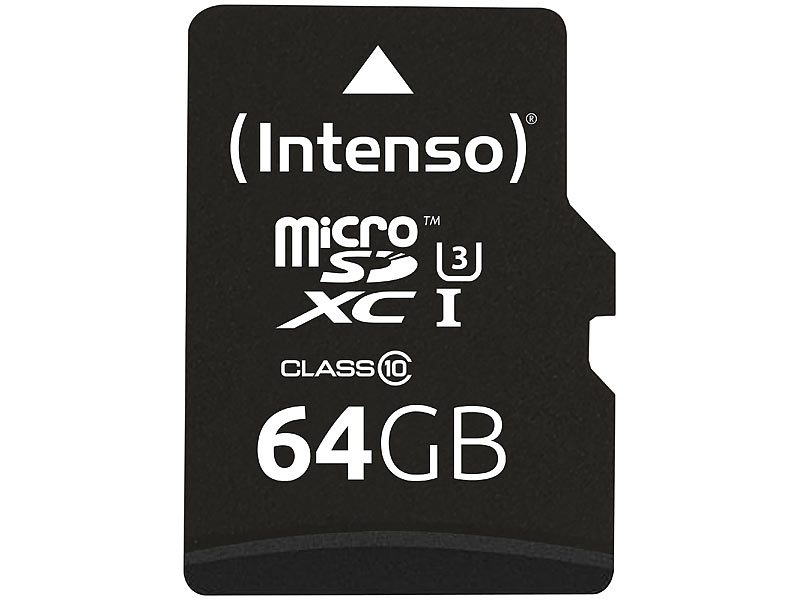 INTENSO Micro SDXC Card PRO 64GB 3433490 with adapter, UHS-I