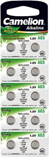 Knopfzelle AG5 / 393 / LR48 /LR74 1,5V 66 mAh, 10er-Blister