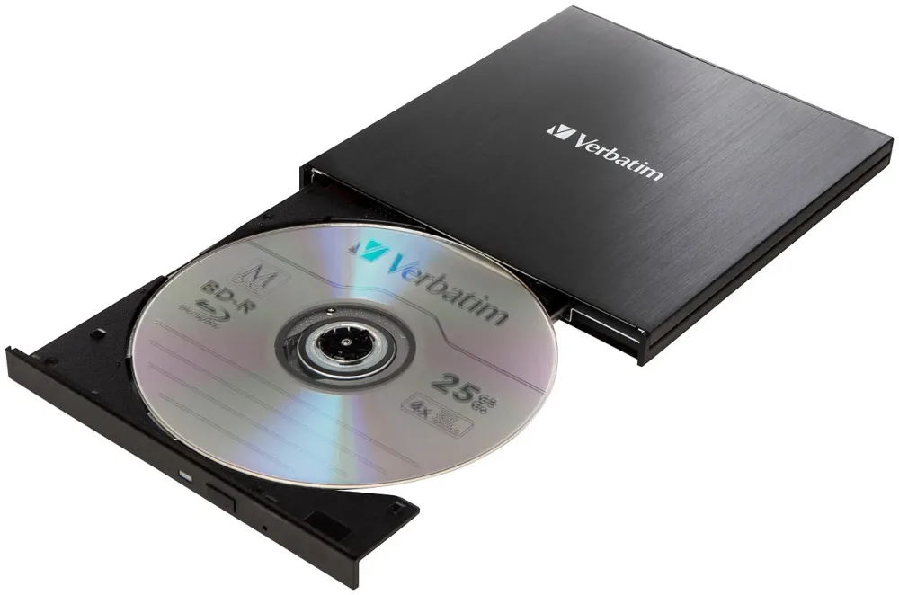 Verbatim Slimline Blu-ray Brenner Extern Retail USB-A (USB 3.2 Gen 1) Schwarz
