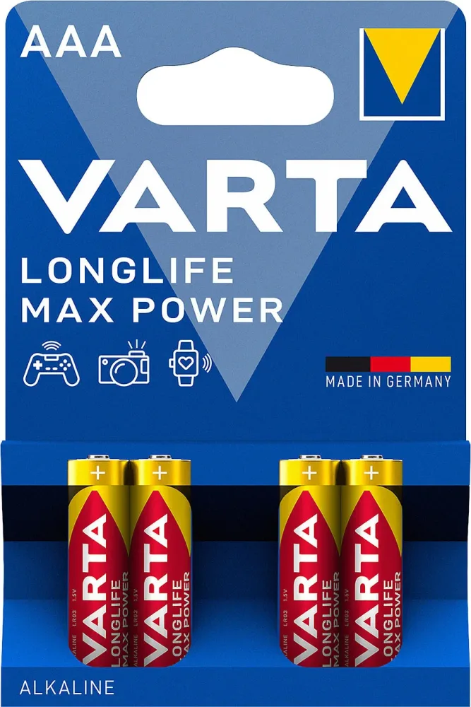 B2X - AAA Longlife Max Power LR3 Alkaline 4er-Pack, Rot, AAA(LR03)