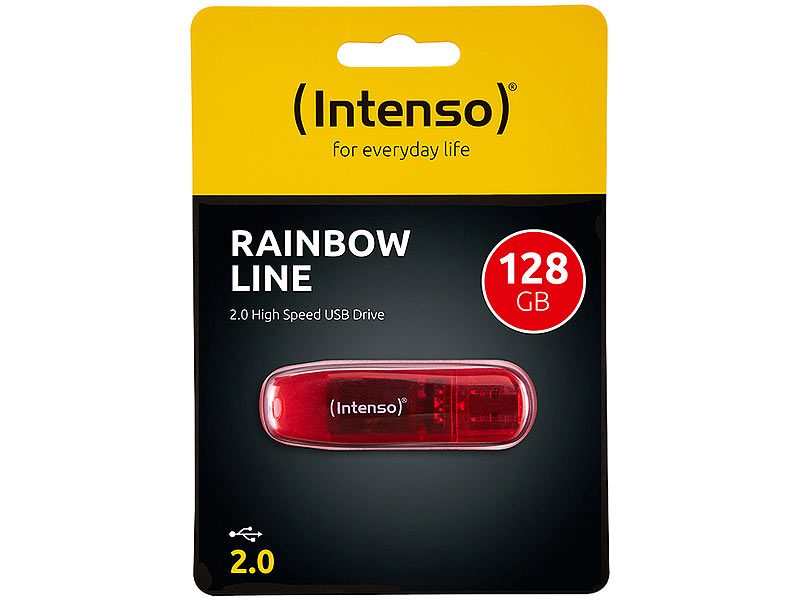 Intenso - Rainbow Line USB Drive 2.0, Transparent, 128 GB
