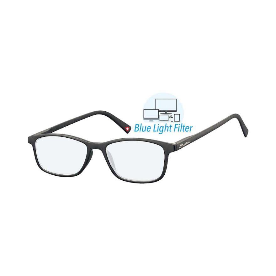 Montana Lesebrille mit Blaulichtfilter Manui black BLF51