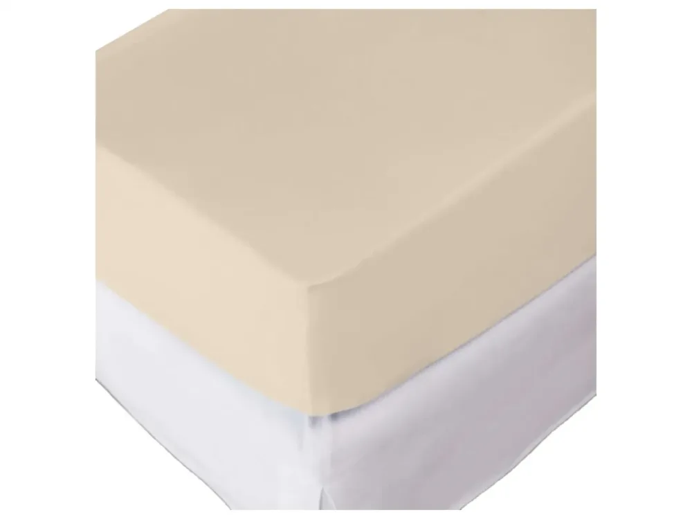 Living Home - Topper Elastic Jersey Fixleintuch Topper, 200 x 200 cm, Sand