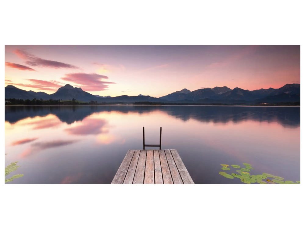 image LAND Digitaldruck auf Glas Steg in Der Abenddämmerung  | Schubiger Möbel