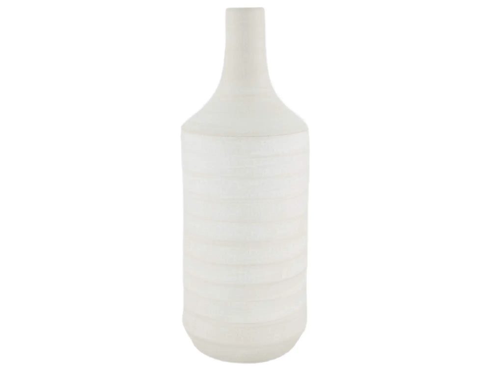 Decofinder Flasche Terracotta Weiss H: 38 cm  | Schubiger Möbel