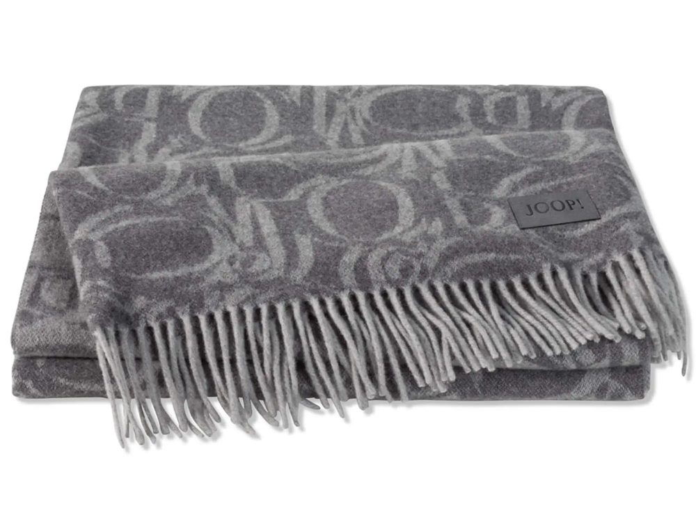 Biederlack Plaid Fine Ornament Anthrazit 130x180 cm Grau | Schubiger Möbel