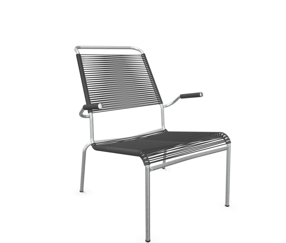 Schaffner Spaghetti-Lounger Säntis mit Lehne / Hochlehner Feuerverzinkt Grau | Schubiger Möbel