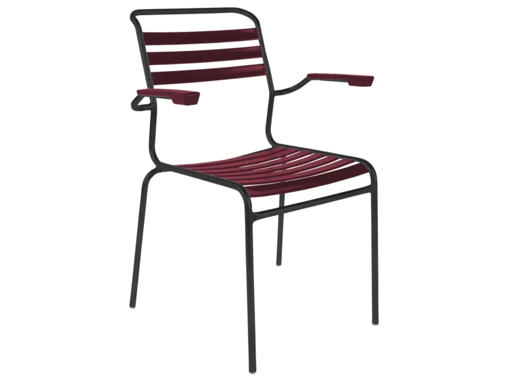 Schaffner Lättli-Stuhl Säntis mit Armlehnen Rot | Schubiger Möbel