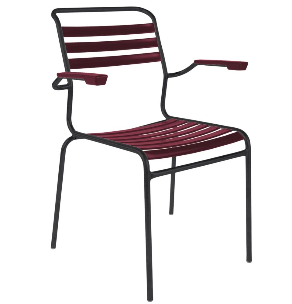 Schaffner Lättli-Stuhl Säntis mit Armlehnen Rot | Schubiger Möbel