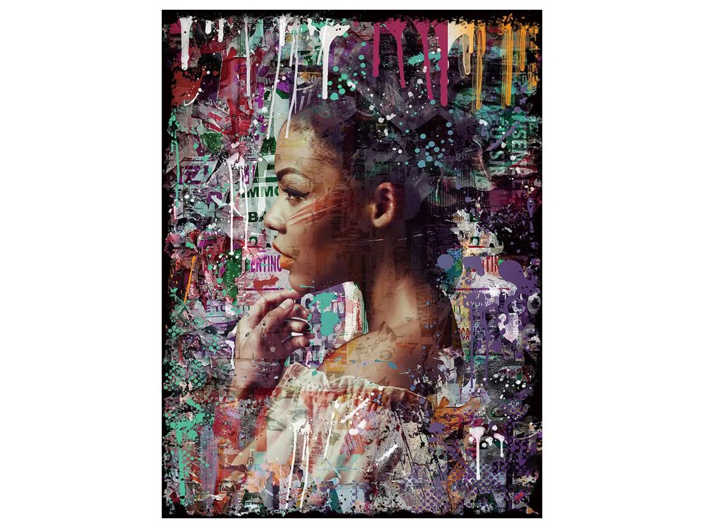 image LAND Digitaldruck auf Glas Street Art Schöne im Farbenregen  | Schubiger Möbel