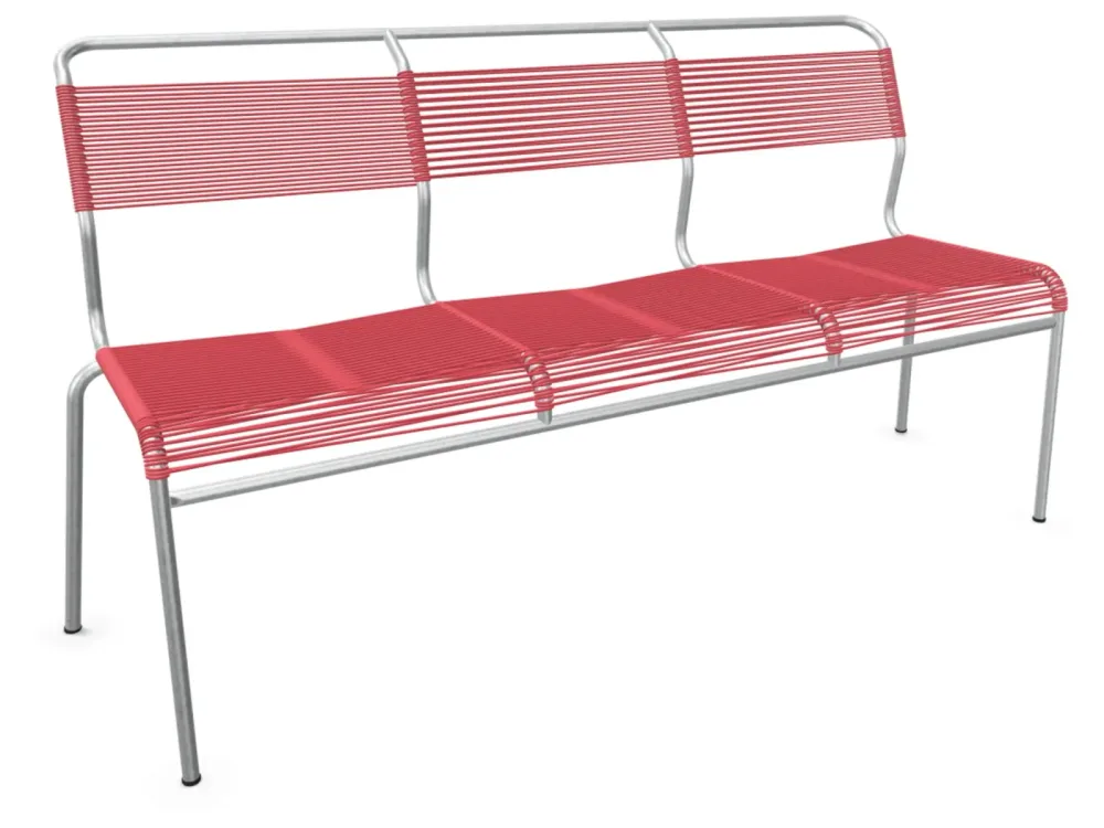 Schaffner Spaghetti-3er-Bank Säntis Feuerverzinkt Rot | Schubiger Möbel
