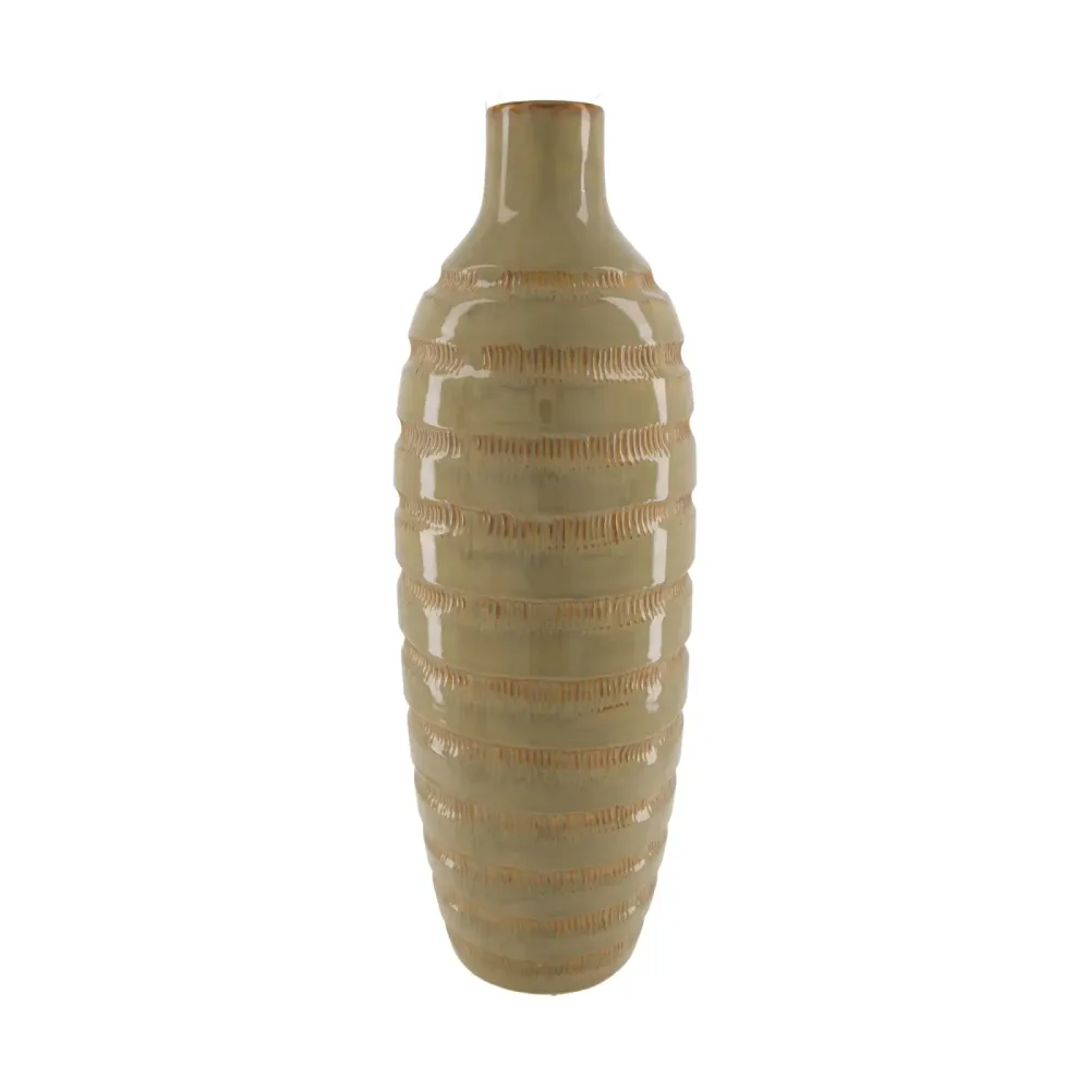 Decofinder Vase Flasche, Keramik, Hellbraun  | Schubiger Möbel