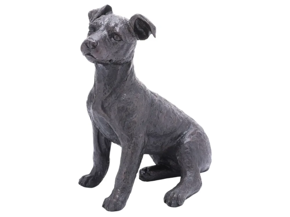 Decofinder Figur Terrier Sitzend Schwarz Schwarz | Schubiger Möbel
