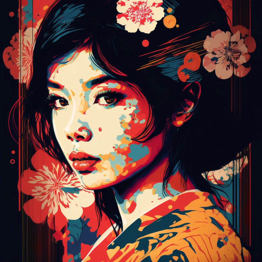 image LAND Bild mit Rahmen Asia Flower  | Schubiger Möbel