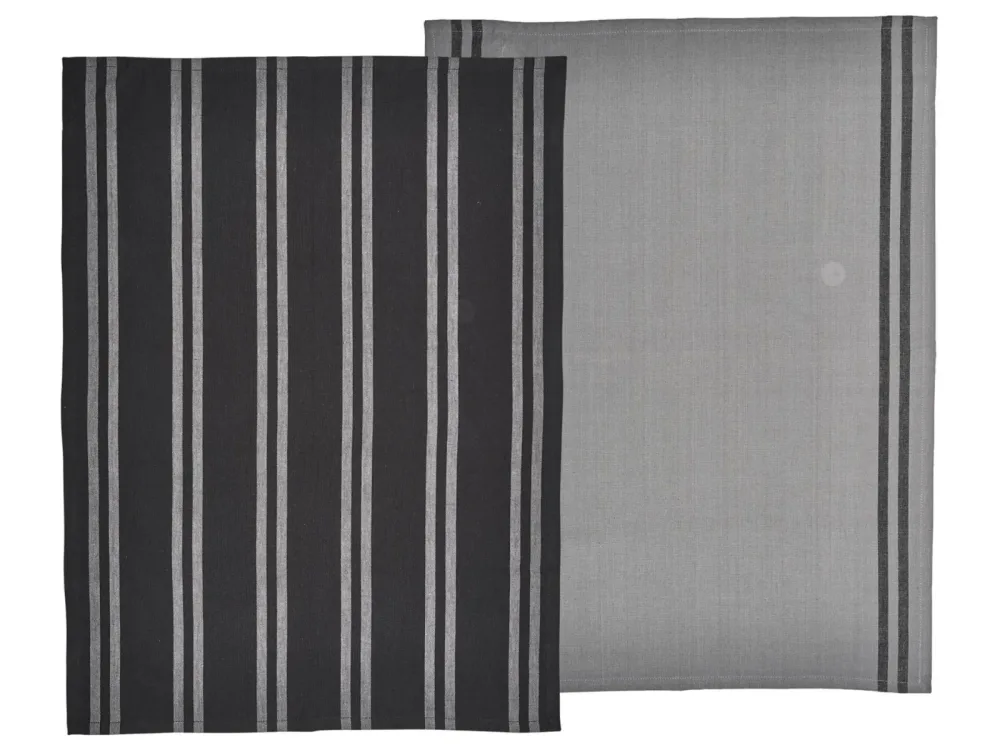 Södahl -  Geschirrtuch-Set Soft, Grau/Schwarz (2 Stk)