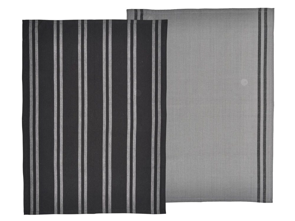 Södahl -  Geschirrtuch-Set Soft, Grau/Schwarz (2 Stk)