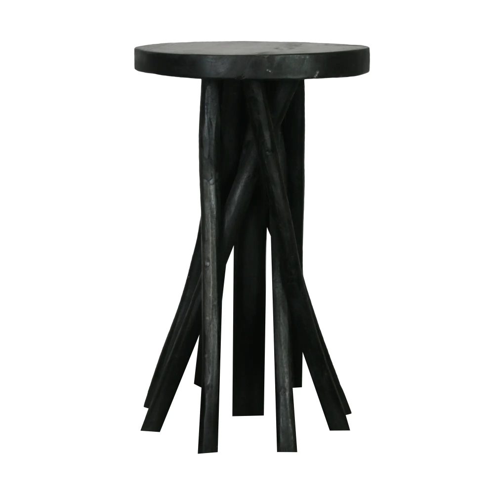 Decofinder Beistelltisch Teakholz, Schwarz H: 48 cm  | Schubiger Möbel