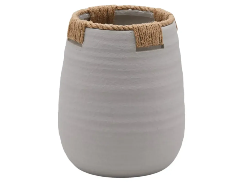 Edg Vase Kordeloptik Grau H: 24 cm Grau | Schubiger Möbel