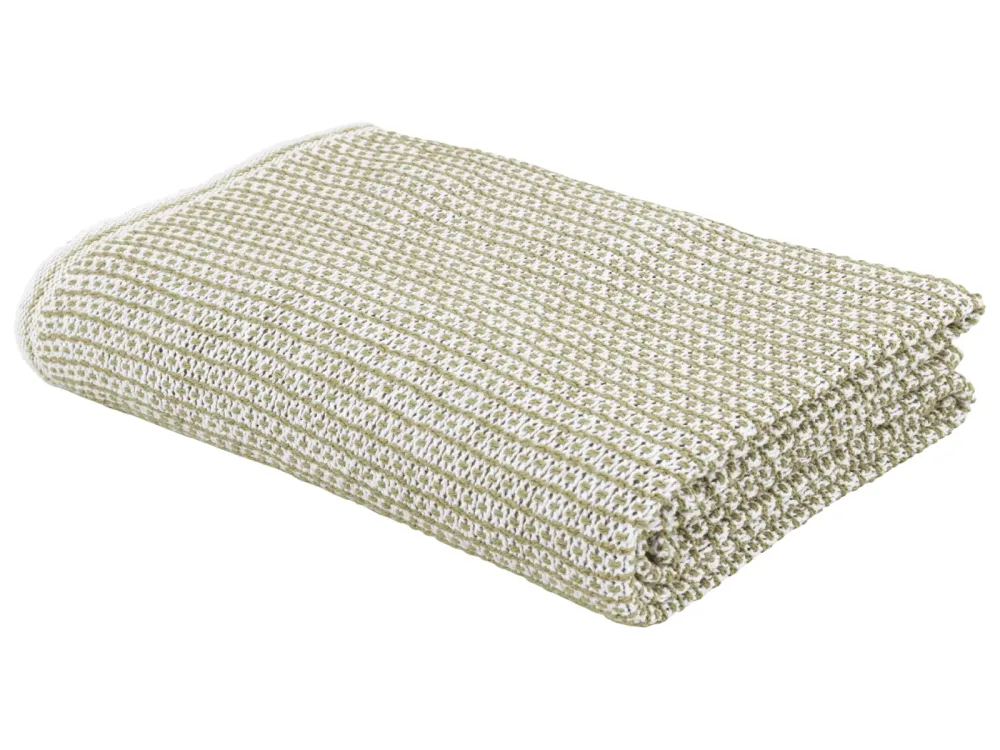 Eskitex AG Plaid Ascona Weiss/oliv 150x210 cm  | Schubiger Möbel