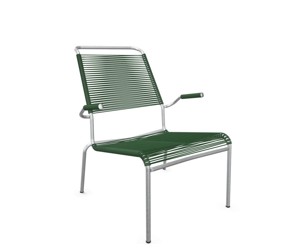 Schaffner Spaghetti-Lounger Säntis mit Lehne / Hochlehner Feuerverzinkt Grün | Schubiger Möbel