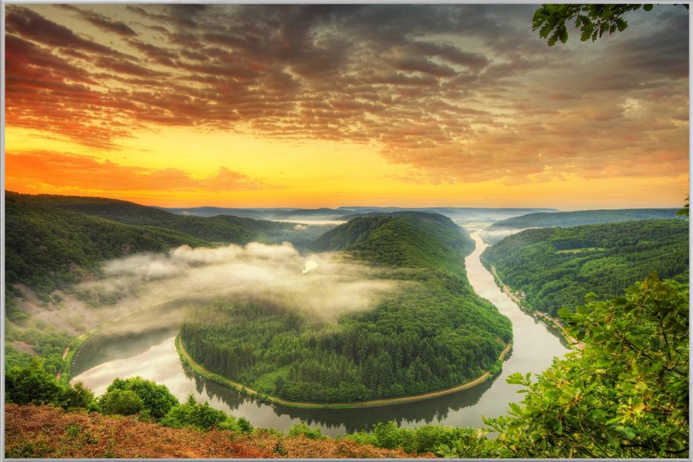 image LAND Bild mit Rahmen Flusswindung  | Schubiger Möbel