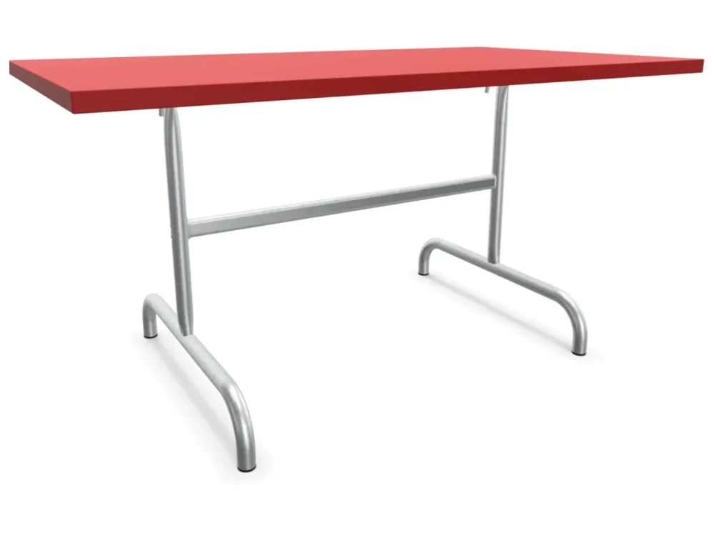 Schaffner Gartentisch Säntis Rot Metall/Stahl 140 cm Klappbar - Gartentisch - Wetterfeste Gartenmöbel & Accessoires