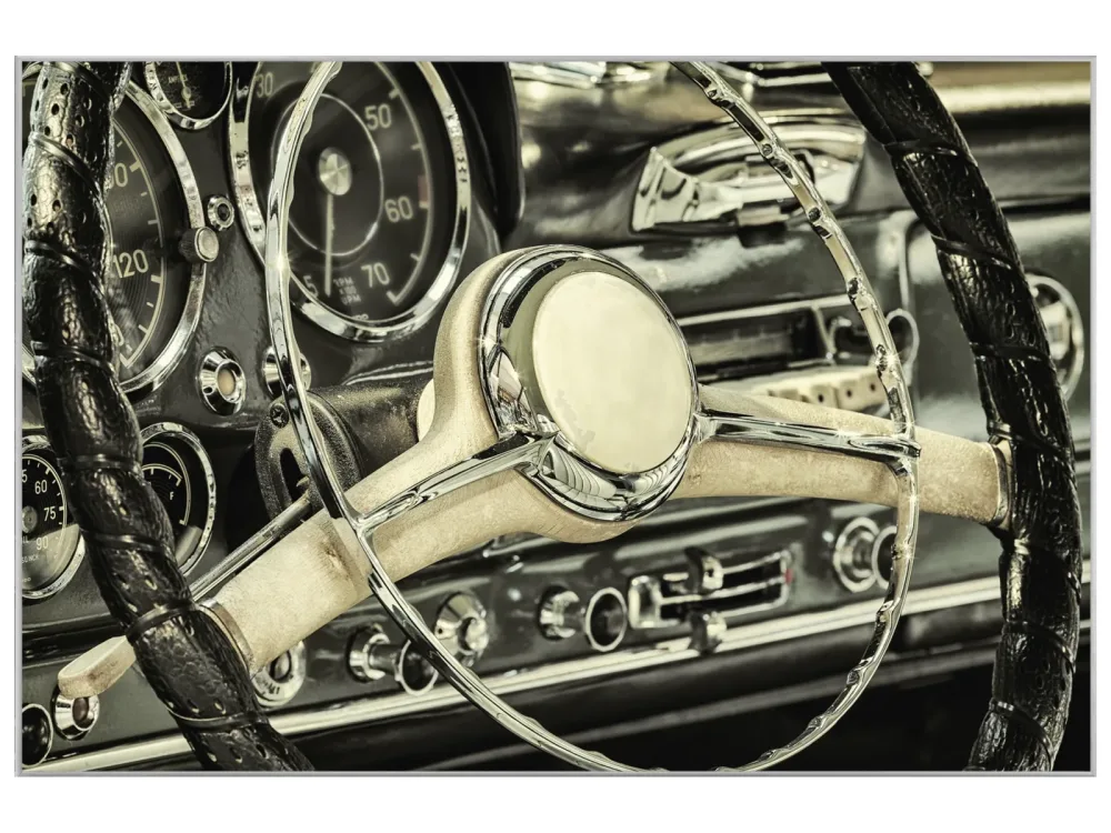 image LAND Bild mit Rahmen Oldtimer Lenkrad  | Schubiger Möbel