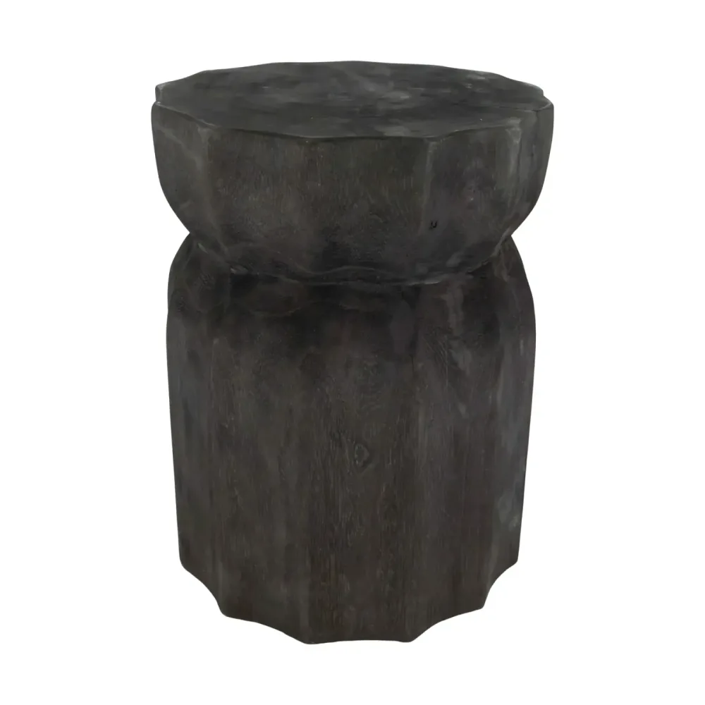 Decofinder Beistelltisch Paulownia Holz Schwarz H: 38 cm  | Schubiger Möbel