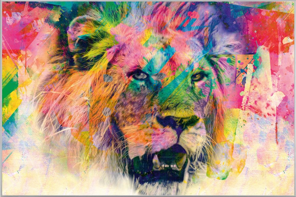image LAND Bild mit Rahmen Pop Art Löwe  | Schubiger Möbel