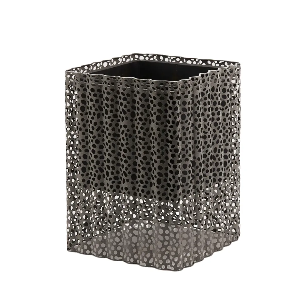 Edg Pflanzengefäss Quadrat Metall Grau H: 36 cm  | Schubiger Möbel