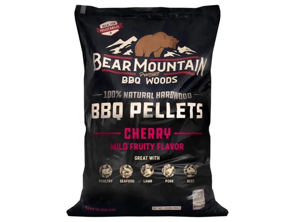 BearMountain Cherry 9 kg Pellets – Holzkohle/Briketts/Grill Anzünder – schwarz