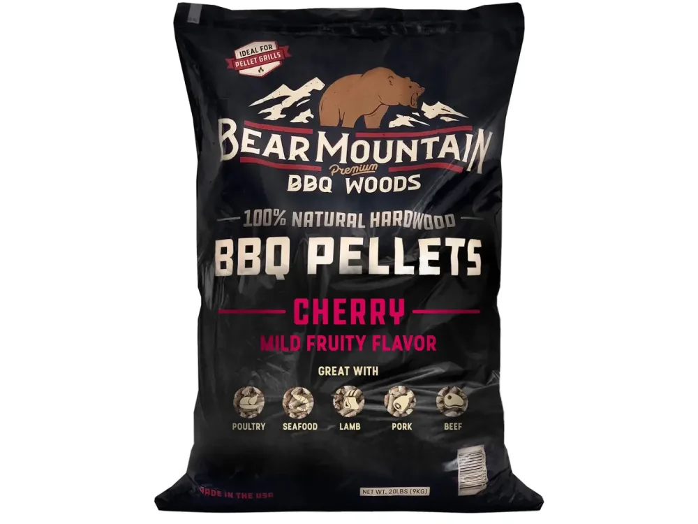 BearMountain Cherry 9 kg Pellets – Holzkohle/Briketts/Grill Anzünder – schwarz