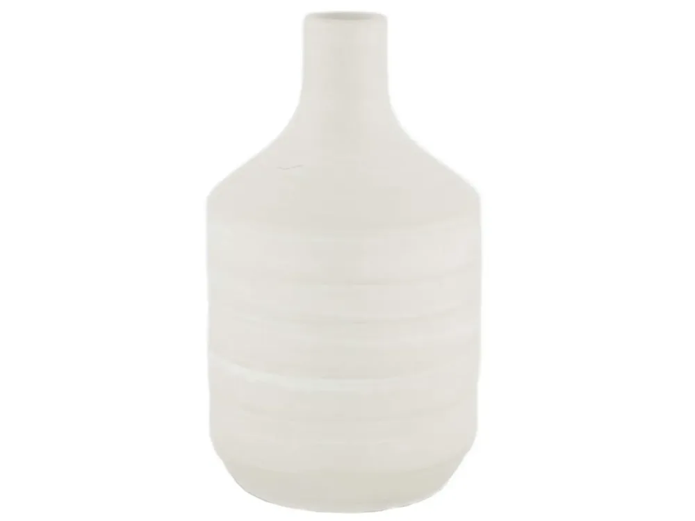 Decofinder Flasche Terracotta Weiss H: 24 cm  | Schubiger Möbel