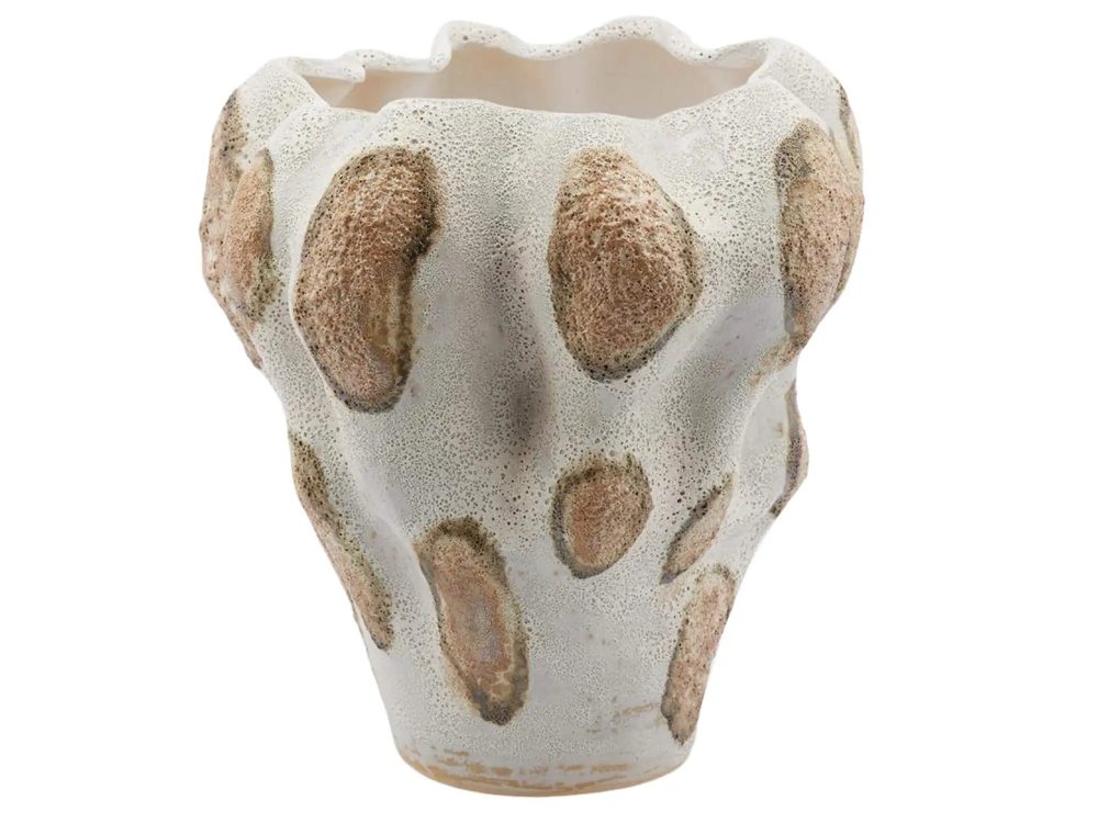 Edg Vase Mohnkapsel Weiss Caramel H: 31 cm  | Schubiger Möbel