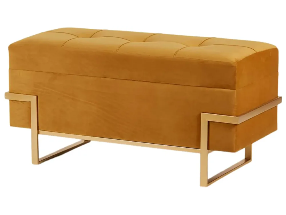 Edg Sitzbank Velvet Ambra Gold H: 45 cm Gelb | Schubiger Möbel