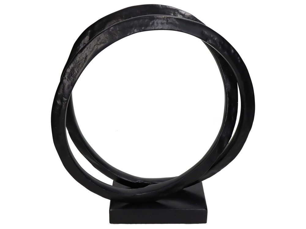 Kersten Figur Ringe Aluminium Schwarz H: 33 cm  | Schubiger Möbel